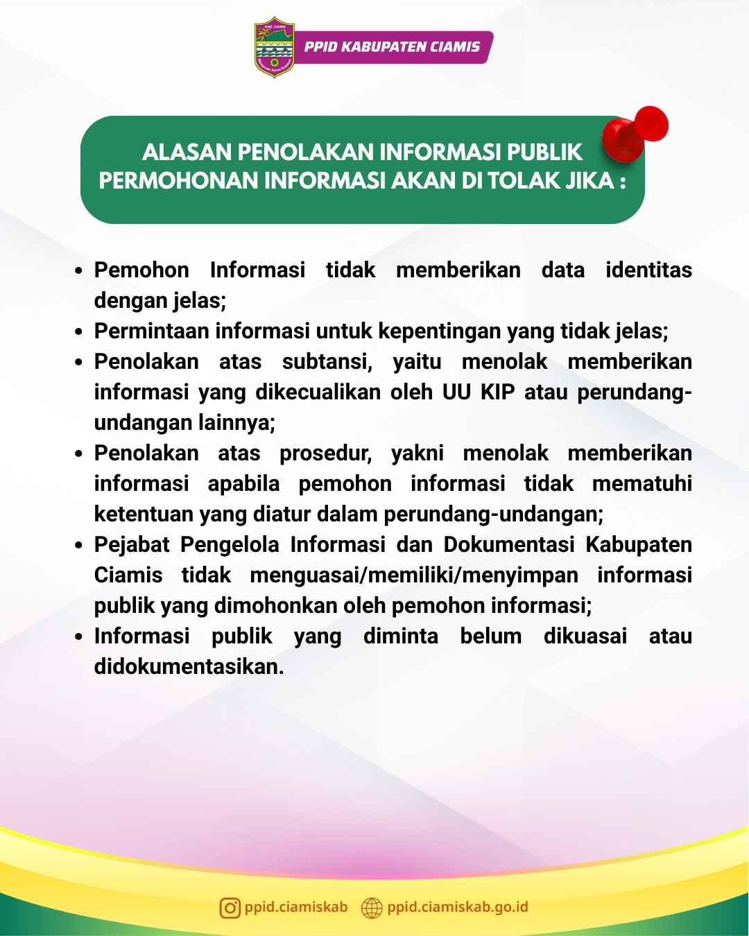 Alasan penolakan informasi publik - Poster 1